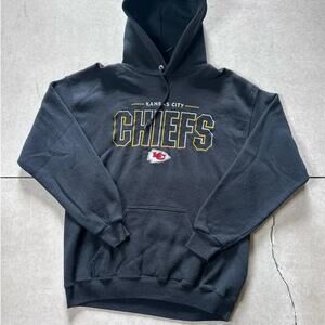 90s Vintage Kansas City Chiefs Black Hoodie Size M